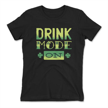 Drink Mode On Womens T-Shirt in Black color